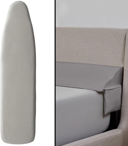 Gorilla Grip Ironing Board Cover - Elastic Edge 15x54 Silver | King Gray Headboard Gap Pillow Bundle