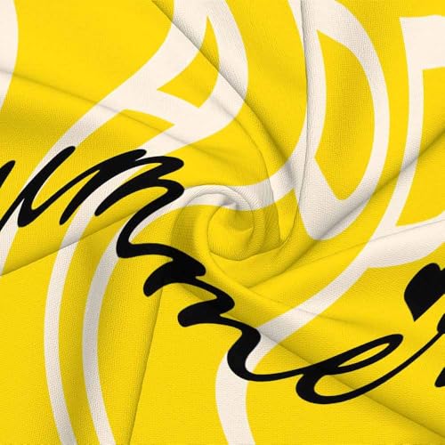 GSRONY Summer Beach Throw Pillow Cover 18x18 Inch Yellow Heart Print Cotton Linen