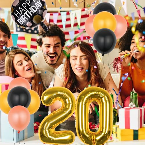11th Birthday Decorations - 22 Pcs Gold Number Balloons Set