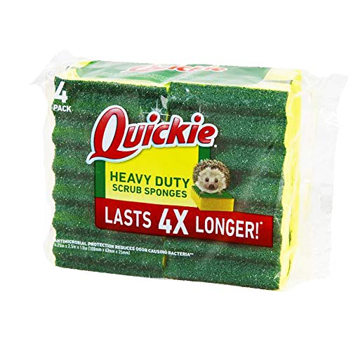 Heavy Duty Scrubbing Sponge Pack of 4 - Long Lasting Kitchen & Bathroom Cleaning Tool