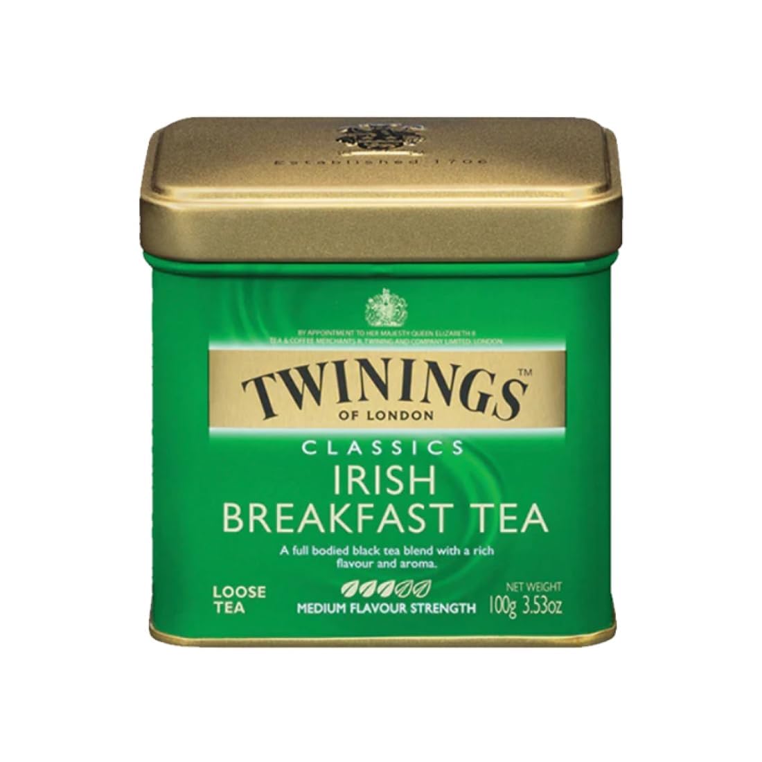 Twinings Irish Breakfast Loose Tea - Robust Caffeinated Black Tea Leaves, 3.53 Ounce Tin