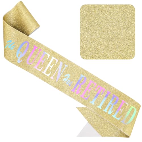 Elegant Retirement Sash for Women - 'The Queen Has Retired' Design
