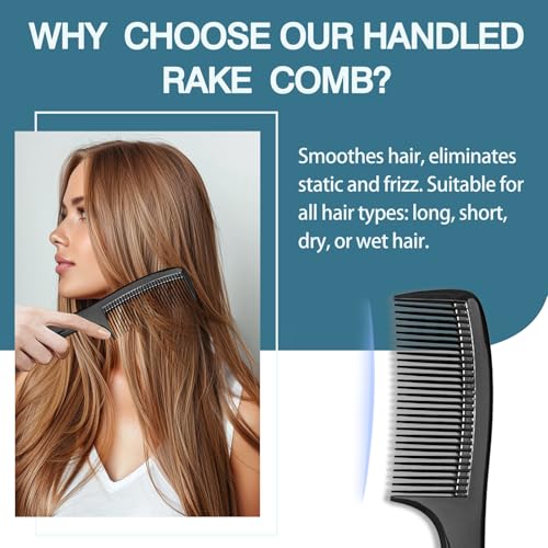 Zoolinn 3-Piece Wide-Tooth Hair Comb Set with Ergonomic Grip for Detangling