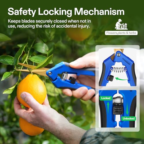 VIVOSUN 6.5 Inch Pruning Shears - Ergonomic Garden Scissors, 12-Pack with Curved Stainless Steel Blades for Precision Trimming