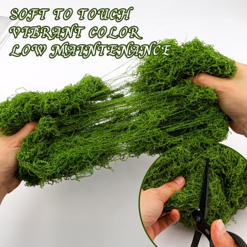 LUSTRIB 3.5 Oz Green Fake Moss for Crafts & Plant Decor