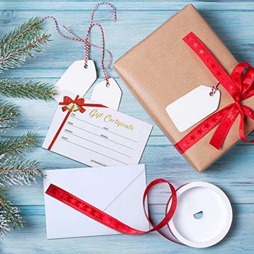 50 Christmas Gift Certificate Sets with Matching Envelopes - Double Sided Holiday Cards