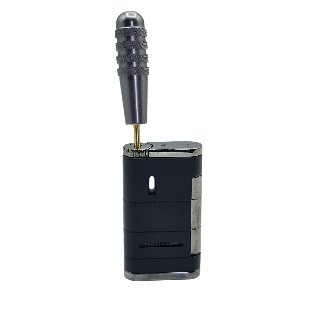 Cigar Prop Lighter Bleed Tool –Gun Metal Grey- Aluminum Body with Brass Tip for Air Removal in Butane Torch Lighters – Made in the USA – Durable and Easy to Use