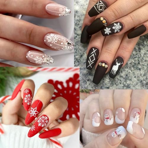 IDDFEVE 30 Sheets Christmas Nail Stickers Winter Snowflake Decals
