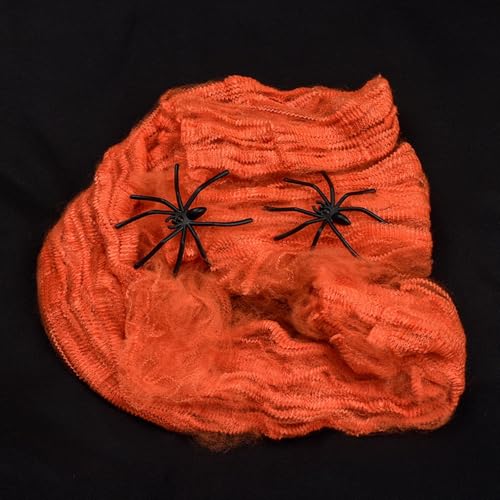 Spooky Halloween Decorations with Spider Webs & Spiders - 2pcs