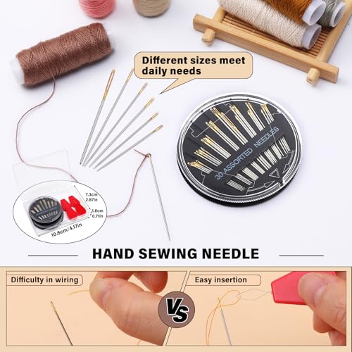 60 Pack Hand Sewing Needles Kit - Large Eye Embroidery Needles