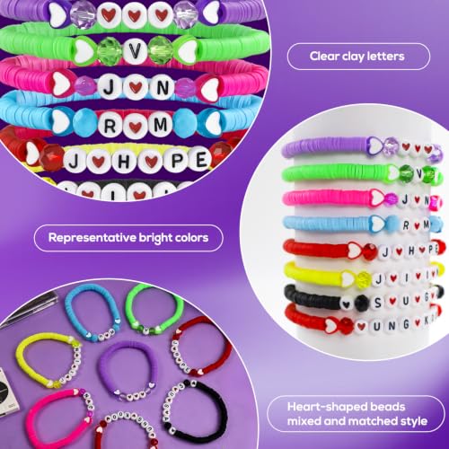 Friendship Bracelets with Heart Letter Beads for Music Fans