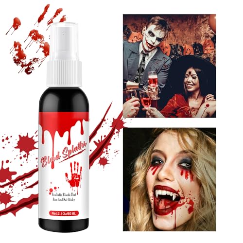 Valleylux Washable Fake Blood Spray for Halloween Zombie Makeup, 60ml