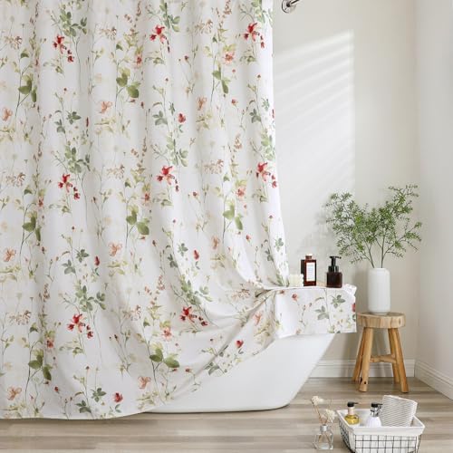 OVZME Floral Waterproof Shower Curtain | 72x72 Inch Boho Design