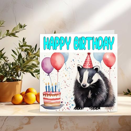 Funny Badger Birthday Card | Premium Eco-Friendly Greeting Card 145mm