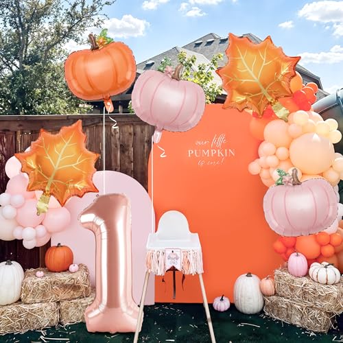 Little Pumpkin 1st Birthday Foil Balloon Set - 6 Piece Fall Party Decor