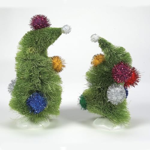 Dr. Seuss Grinch Village Accessories Wonky Christmas Tree Set - 6 & 8.25 Inches