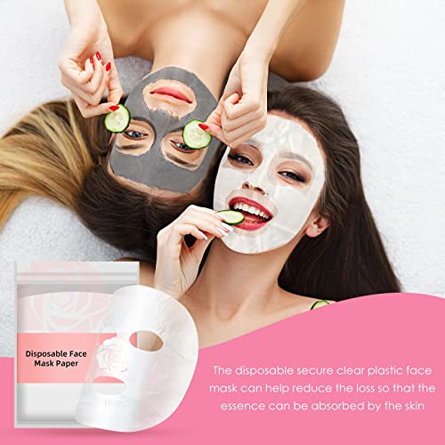 Maitys 200 Pcs Disposable Plastic Face Masks Clear Facial Wraps for DIY Skincare