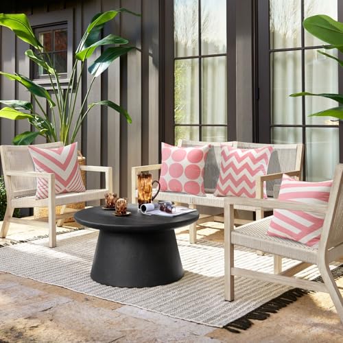 OTOSTAR Waterproof Outdoor Throw Pillow Covers, 18x18 Inch, Pink, Set of 4