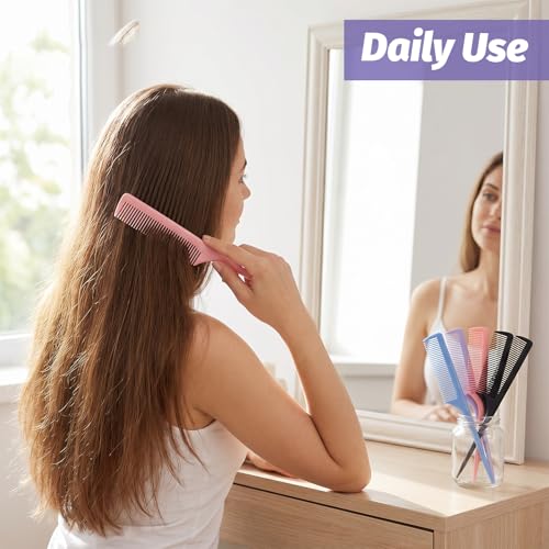 8-Piece Rat Tail Comb Set for Hair Styling, Parting and Teasing