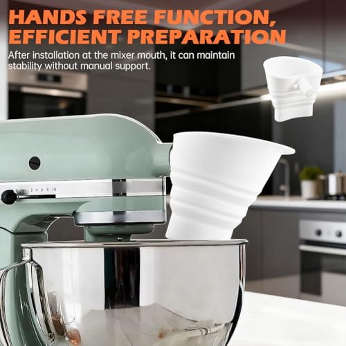 Flour Funnel for KitchenAid Mixer 5Qt - Spill-Free Attachment