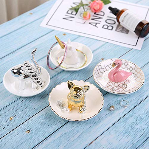 Lependor Bulldog Ceramic Jewelry Tray & Ring Holder - Gold