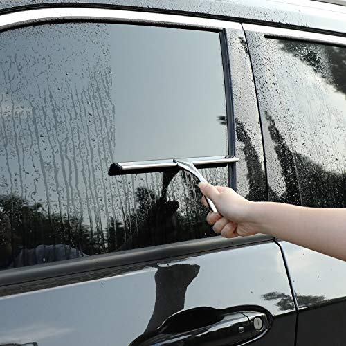 HIWARE 10-Inch Stainless Steel Shower Squeegee for Glass and Bathroom