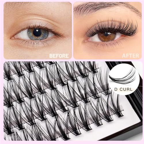 Dedila Individual Cluster False Eyelashes 20D D Curl Natural Soft Black DIY