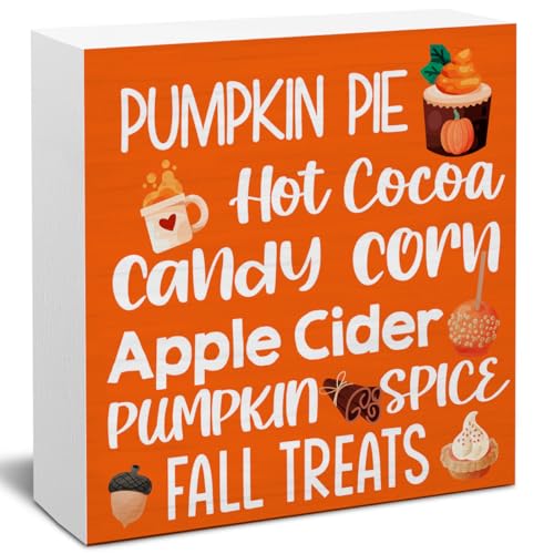 Rustic Fall Decor Wooden Sign - 5x5 Inches for Home & Thanksgiving