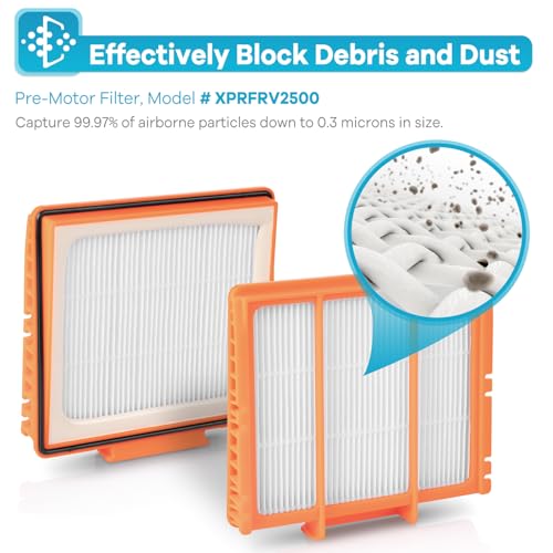 AV2501S Replacement Filters for Shark Robot Vacuum - 2 HEPA & 2 Pre-Motor Filters