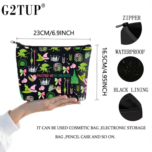 G2TUP Musical Theater Makeup Bag Waterproof Canvas Travel Pouch