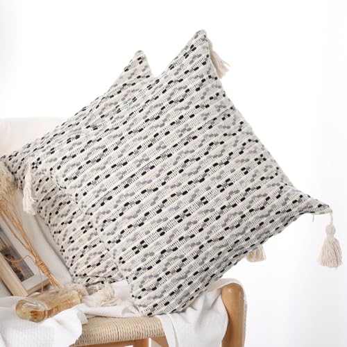 Colorful Boho Throw Pillow Covers 18x18 - Set of 2