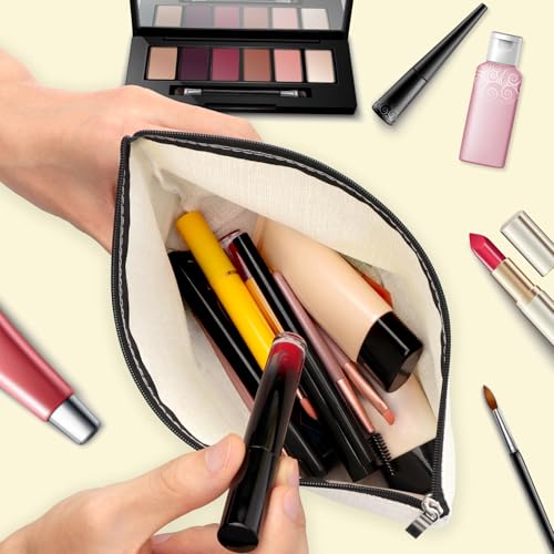 Sewing Lover Makeup Bag - Cotton Linen Cosmetic Pouch for Women and Quilters