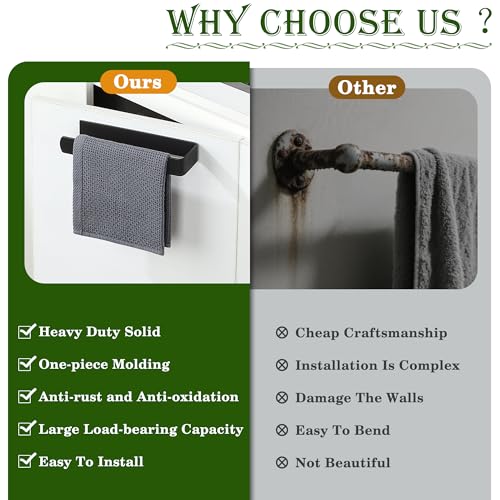 Matte Black Self Adhesive Hand Towel Holder for Bathroom
