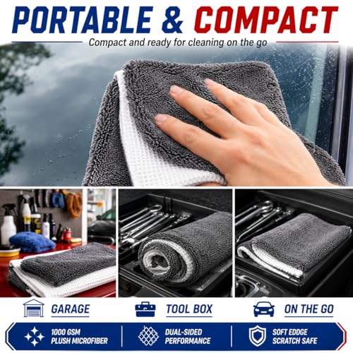 Cranees Fresh Hybrid Glass Microfiber Towel 16x16 - 1-Pack, Streak-Free & Lint-Free