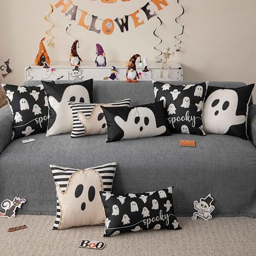 Halloween Ghost Pillow Cover 12x20 for Indoor & Outdoor Decor
