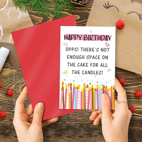 Funny Birthday Card with Shimmer Paper & Envelope - 8x5.3in