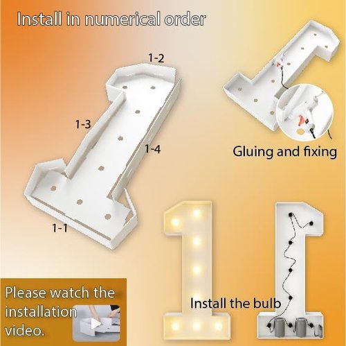 HXWEIYE Large Light-Up Marquee Number | 3FT LED Decoration for Baby Showers, Birthdays & Graduations - Warm White