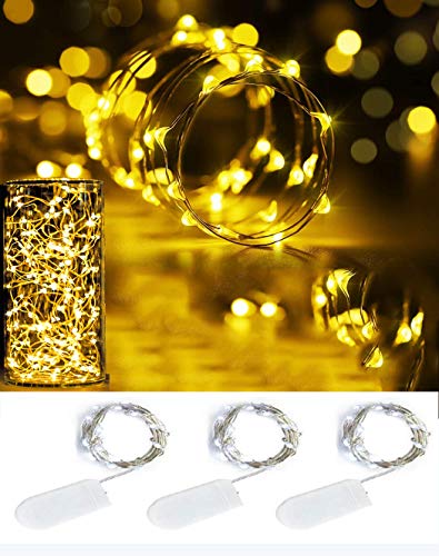 3 Pack Battery Operated Fairy Lights - 20 LED String Lights - Warm White