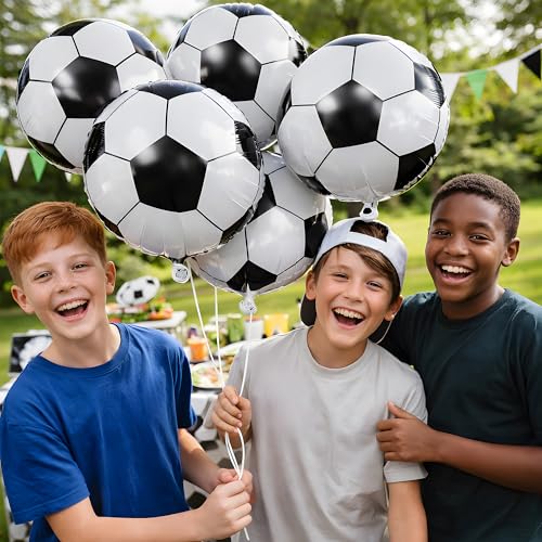 Soccer Balloons for Soccer Theme Birthday Party - 18 Inch Foil Balloons by OHOME