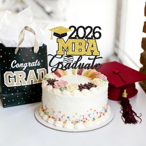 MBA Graduation Cake Topper 2026 - Congrats Grad Decoration