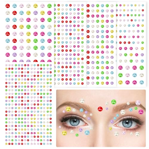 Face Gems and Rhinestone Stickers 973pcs Self-Adhesive Body Art Crystals