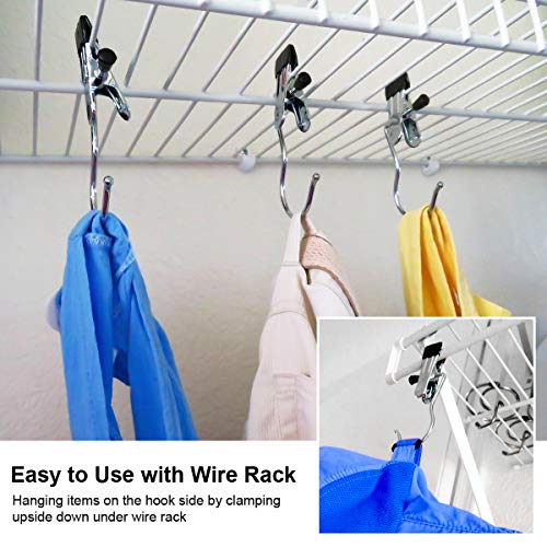 Coideal Black Boot Hanging Clips - 8 Pcs Stainless Steel Laundry Hangers