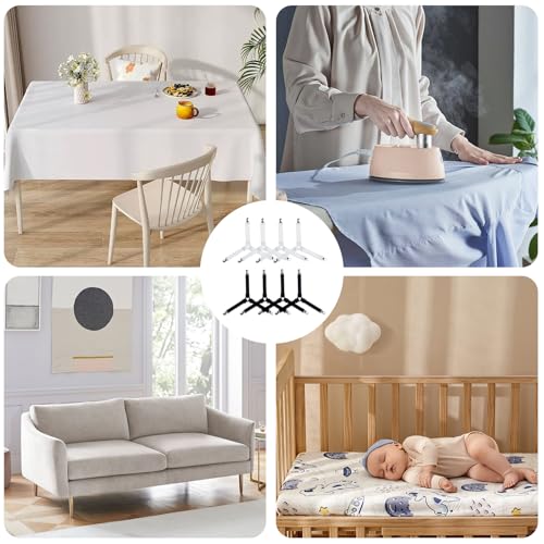 Adjustable Bed Sheet Holder Straps - 8 Pcs Non-Slip Fitted Sheet Clips