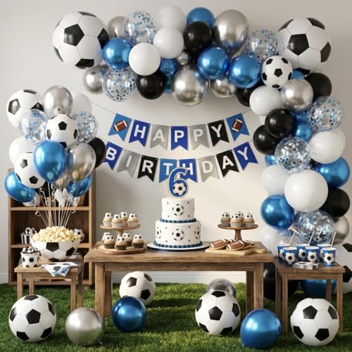 Football Party Balloon Set - 70Pcs Soccer Decorations with Foil Balloons