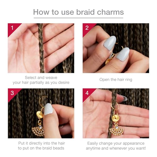 Red by Kiss Premium Luxury Braid Charms Gold & Silver Hair Accessories