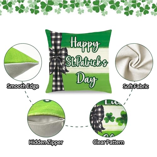 St. Patrick's Day Throw Pillow Covers 18x18 Set of 4 - Style B