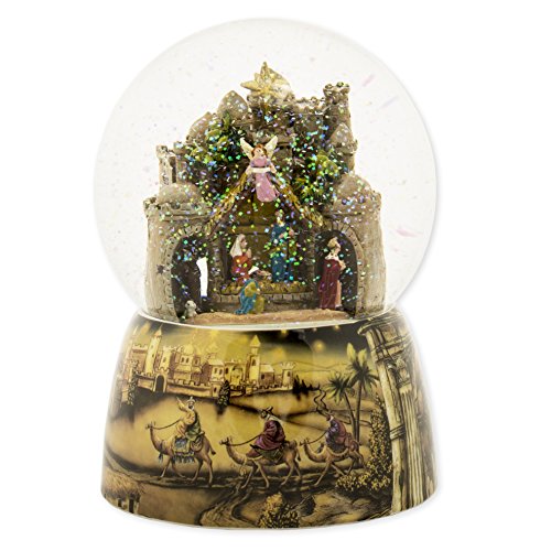 Animated Christmas Snow Globe with Musical Tune - Bethlehem City 120mm