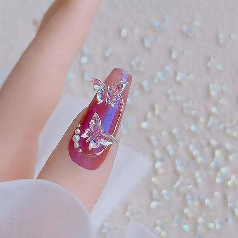 3D Butterfly Nail Charms Aurora Resin Gems for DIY Manicure 20PCS