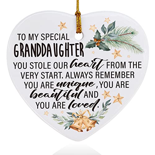 Holiday Ornament for Granddaughter from Grandma - Heart-Shaped Keepsake Gift - Variation: Granddaughter-03