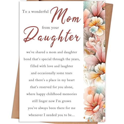 Mom Birthday Card with Envelope & Stickers - 7x5 Inch